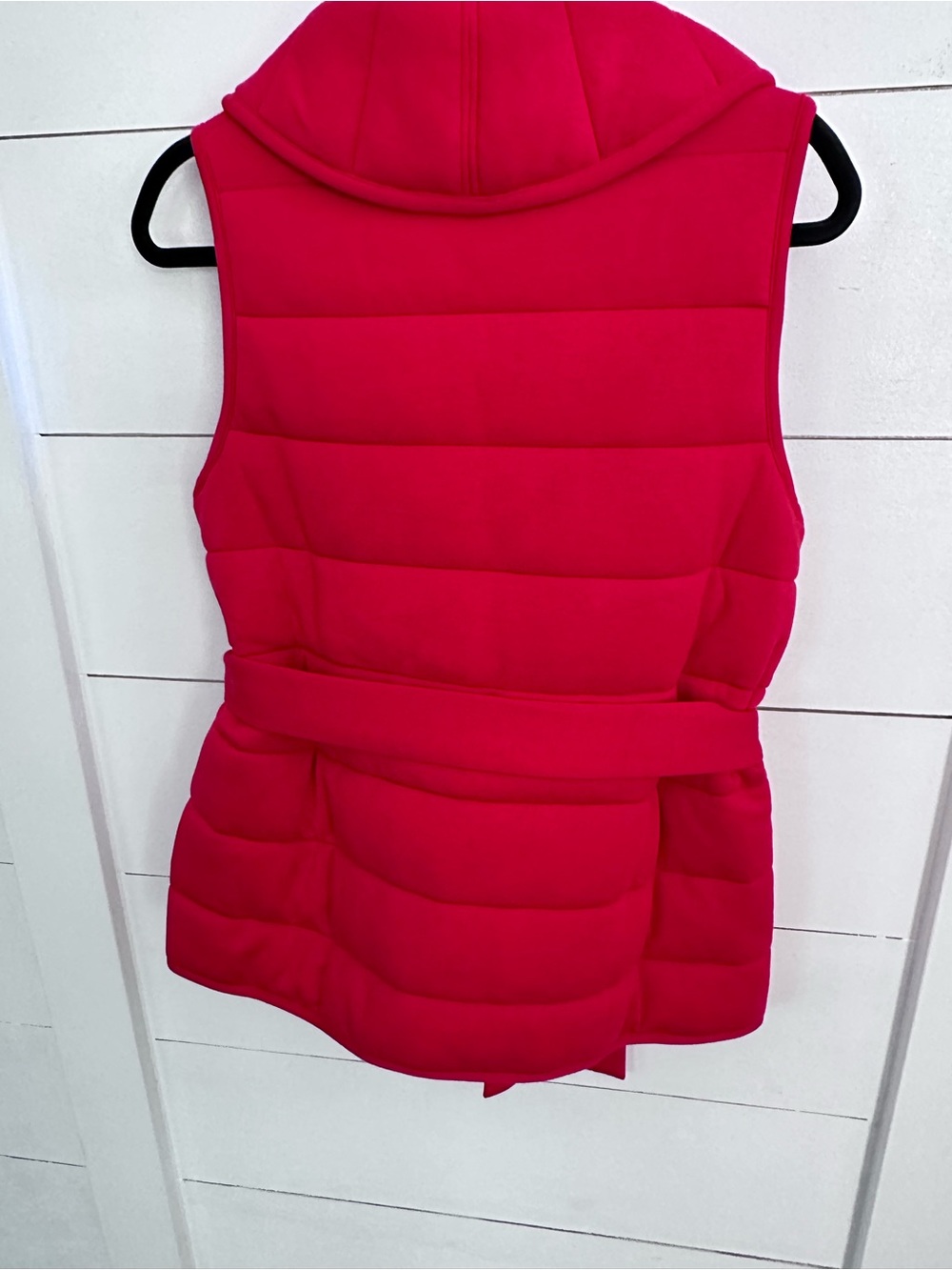 New Spanx M Red air essentials puffer belted snap closure classic vest gorpcore - Picture 15 of 15